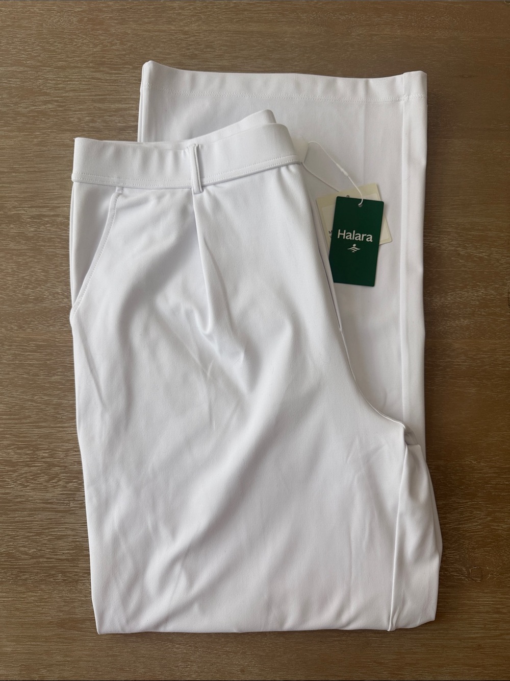 HALARA White High-Rise Performance Trousers